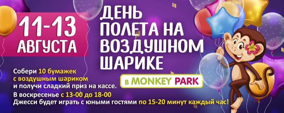 День полета на воздушном шарике в Monkey Park 11-13 августа